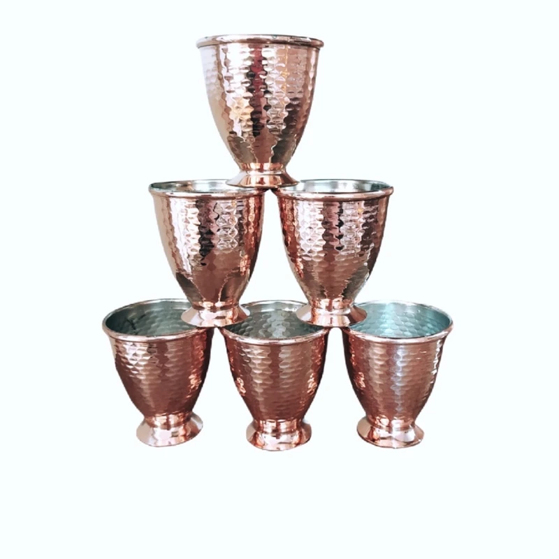 لیوان مسی طرح پایه ای مجموعه 6 عددی