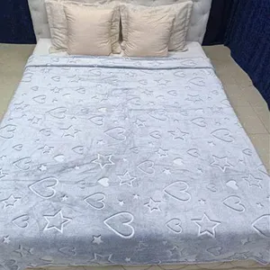 پتو مسافرتی مدل شب نما قلب و ستاره سایز 210x200 سانتی متر