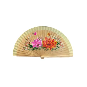 بادبزن مدل گلدار چوبی