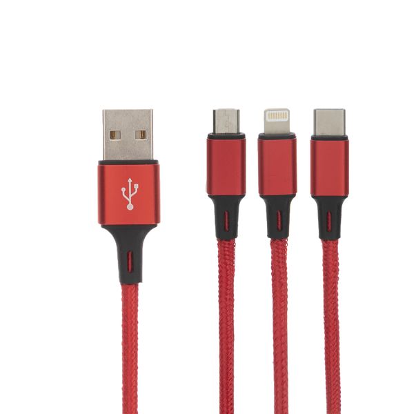 کابل تبدیل USB به لایتنینگ/USB-C/microUSB بیبوشی مدل CA009A طول 1 متر