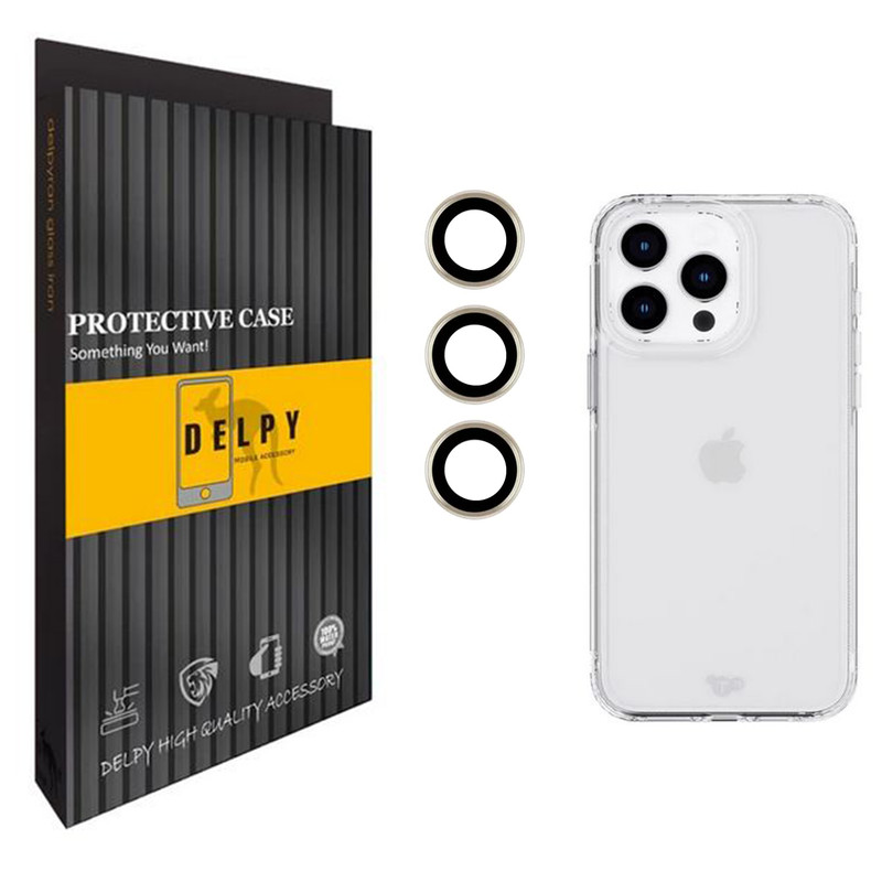 کاور دلپی مدل CLR مناسب برای گوشی موبایل اپل IPHONE 15 PRO MAX به همراه محافظ لنز