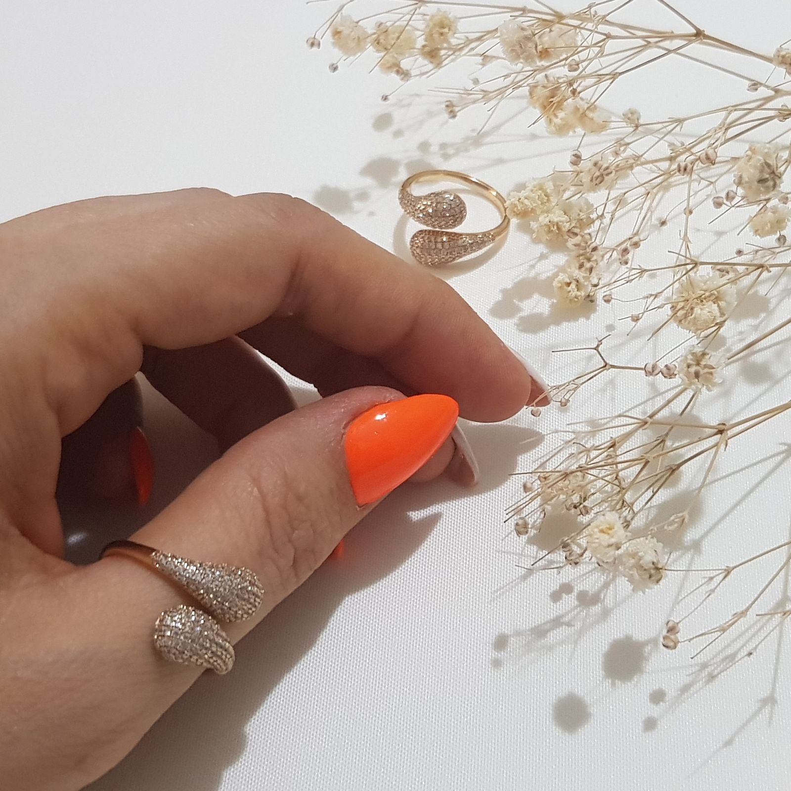 انگشتر زنانه ژوپینگ مدل برو بیا نگینی 204 -  - 3