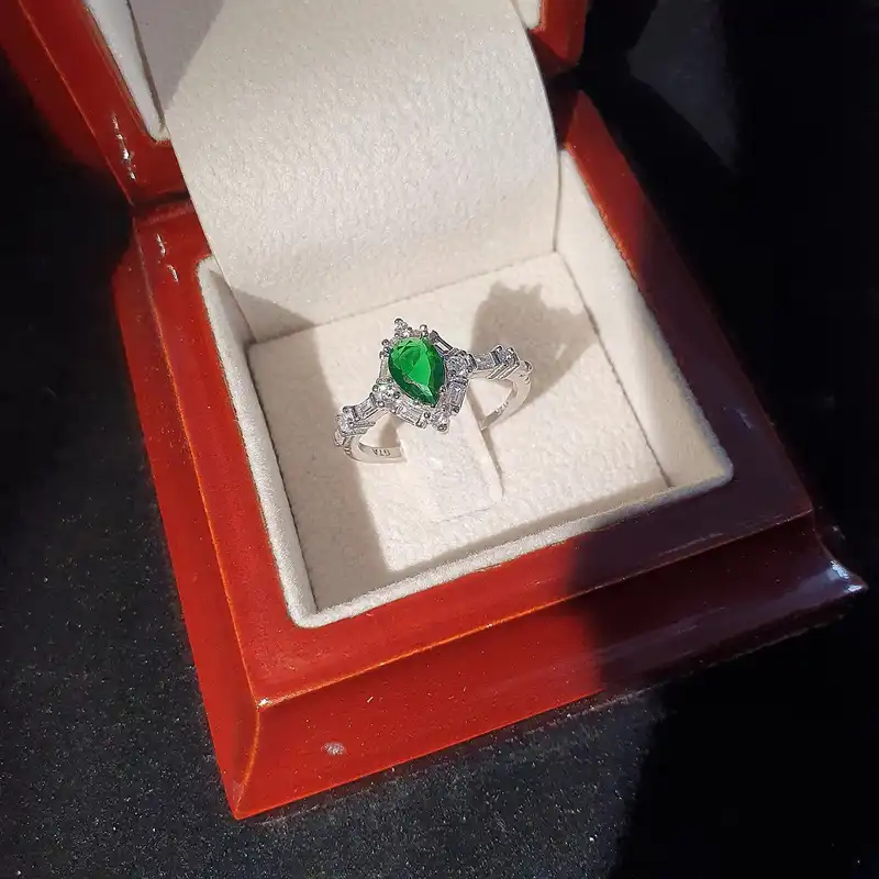 انگشتر نقره زنانه جی تی ای مدل اشک