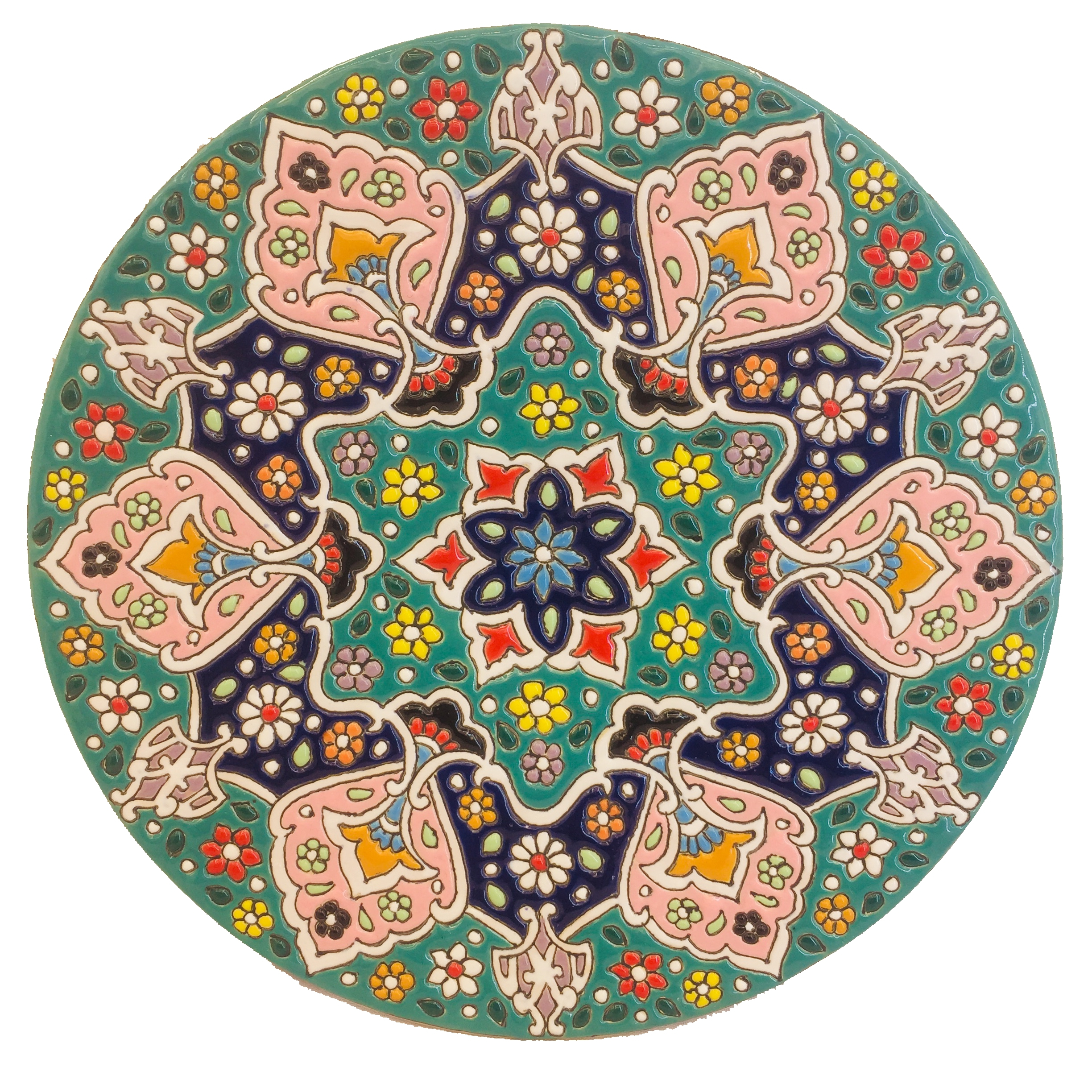 بشقاب میناکاری سفالی زمانیان کد ZMN20015