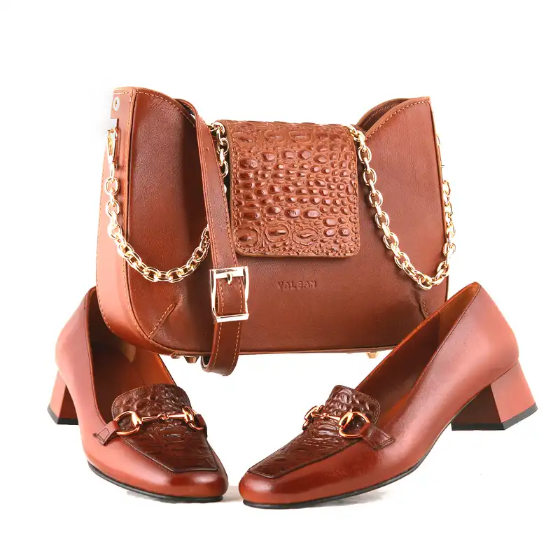 ست کیف و کفش زنانه چرم یلسان مدل راشا کد SERENA-GAN-914-asl