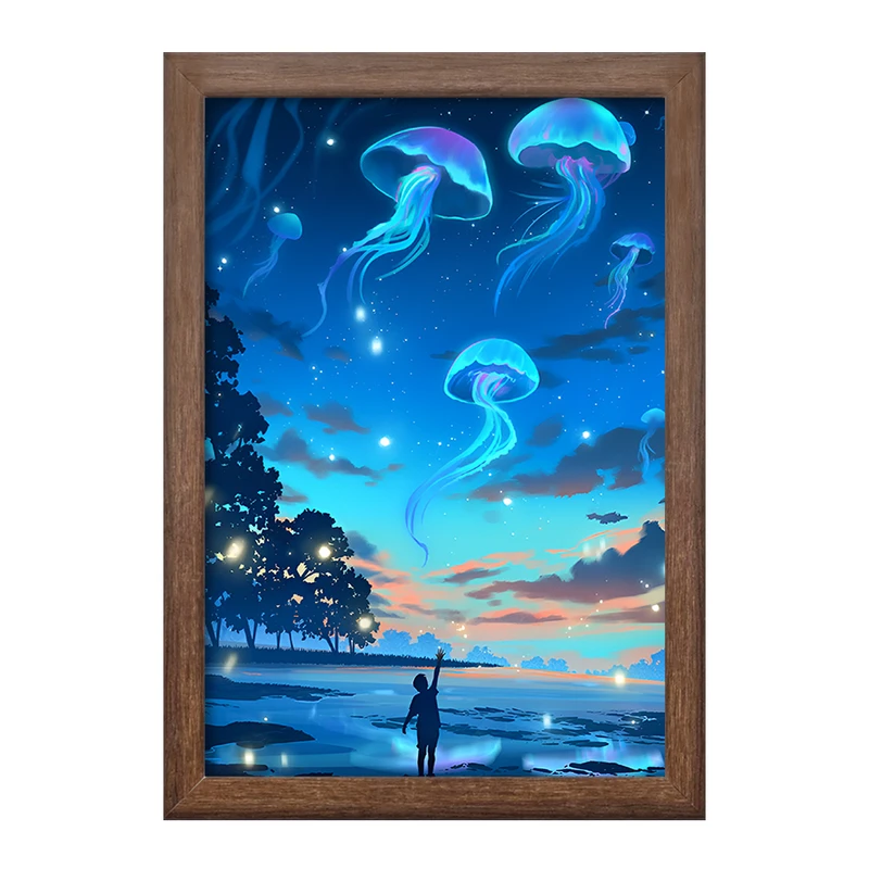 تابلو خندالو طرح پسر و عروس دریایی کد F12541