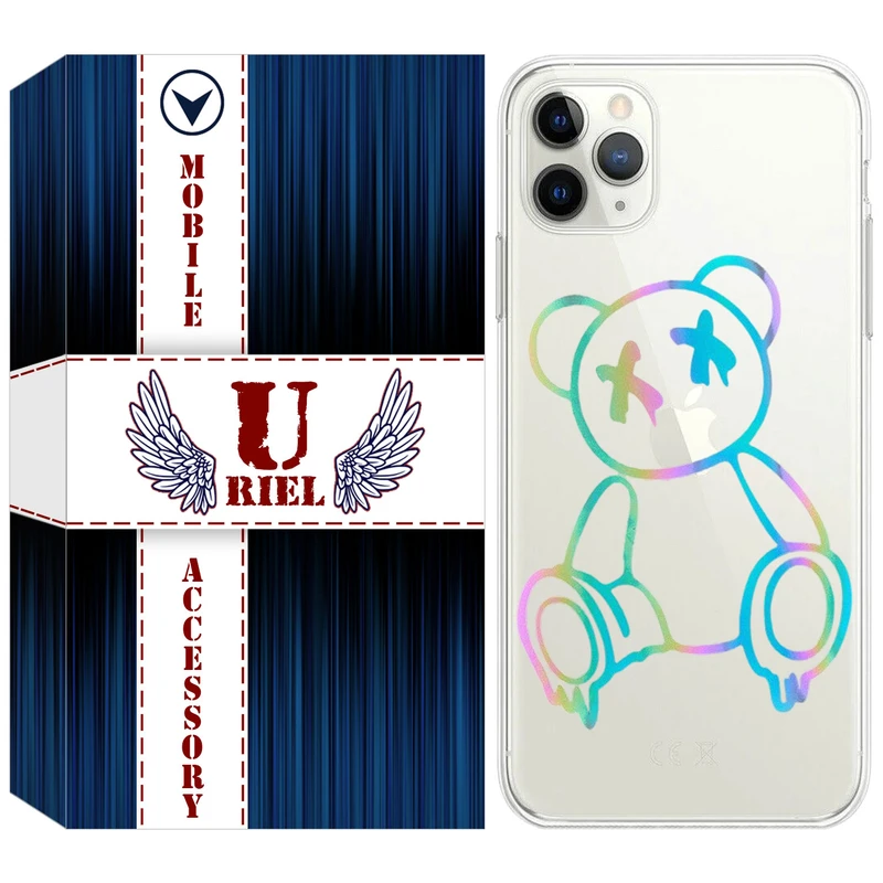 کاور یوریل مدل Clear کد 44 طرح خرس رنگی مناسب برای گوشی موبایل اپل iPhone 11 Pro Max