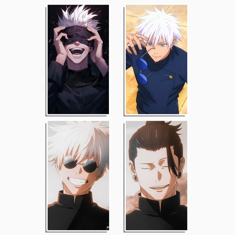 استیکر لپ تاپ و موبایل گوفی طرح انیمه جوجوتسو مدل گتو و ساتورو مجموعه 4 عددی 
