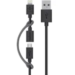 کابل تبدیل USB به لایتنینگ/microUSB بلکین مدل F8J080BT03 طول 0.9 متر