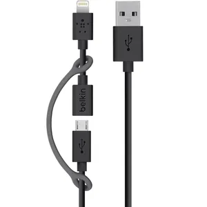 کابل تبدیل USB به لایتنینگ/microUSB بلکین مدل F8J080BT03 طول 0.9 متر