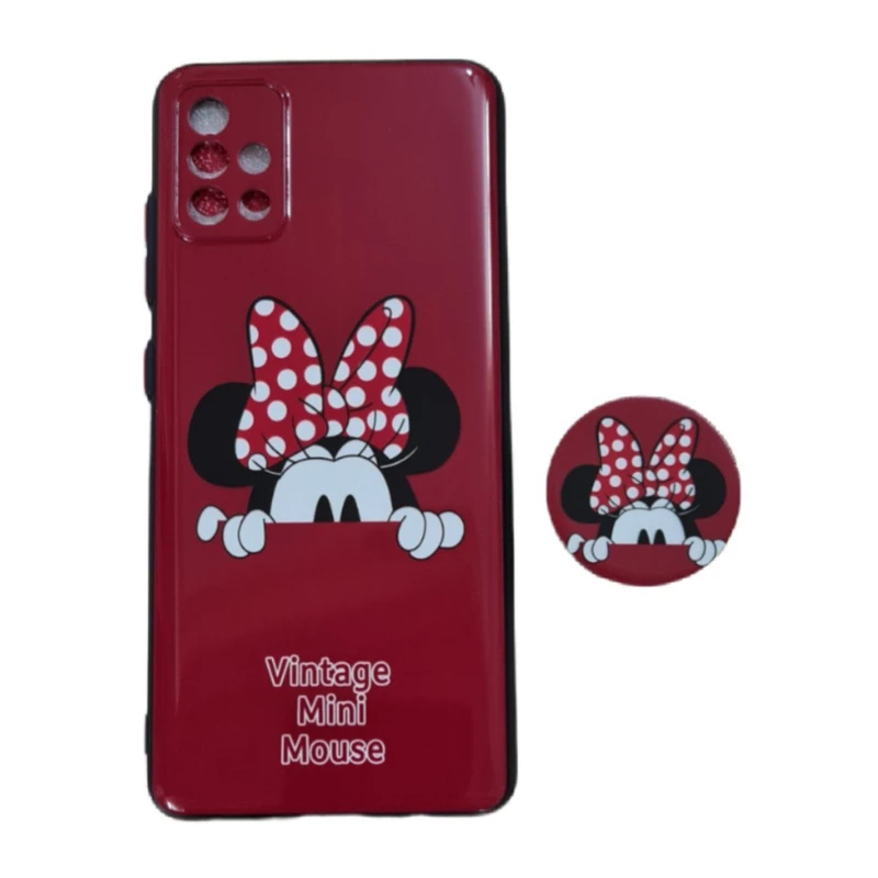 کاور طرح مینی موس کد 5178 مناسب برای گوشی موبایل سامسونگ Galaxy A51 به همراه پاپ سوکت