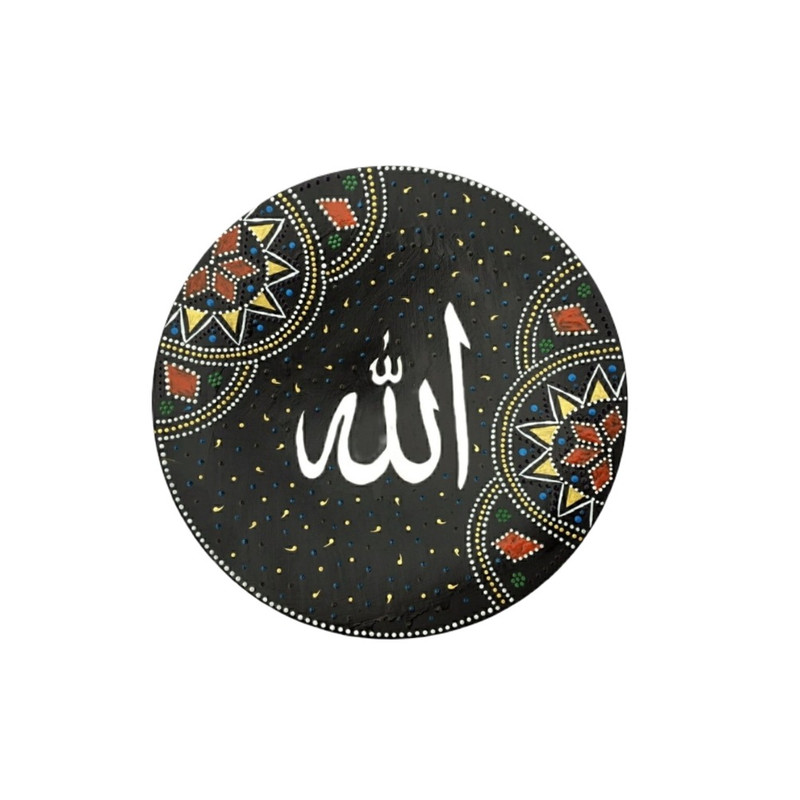 بشقاب دیوارکوب سفالی طرح الله