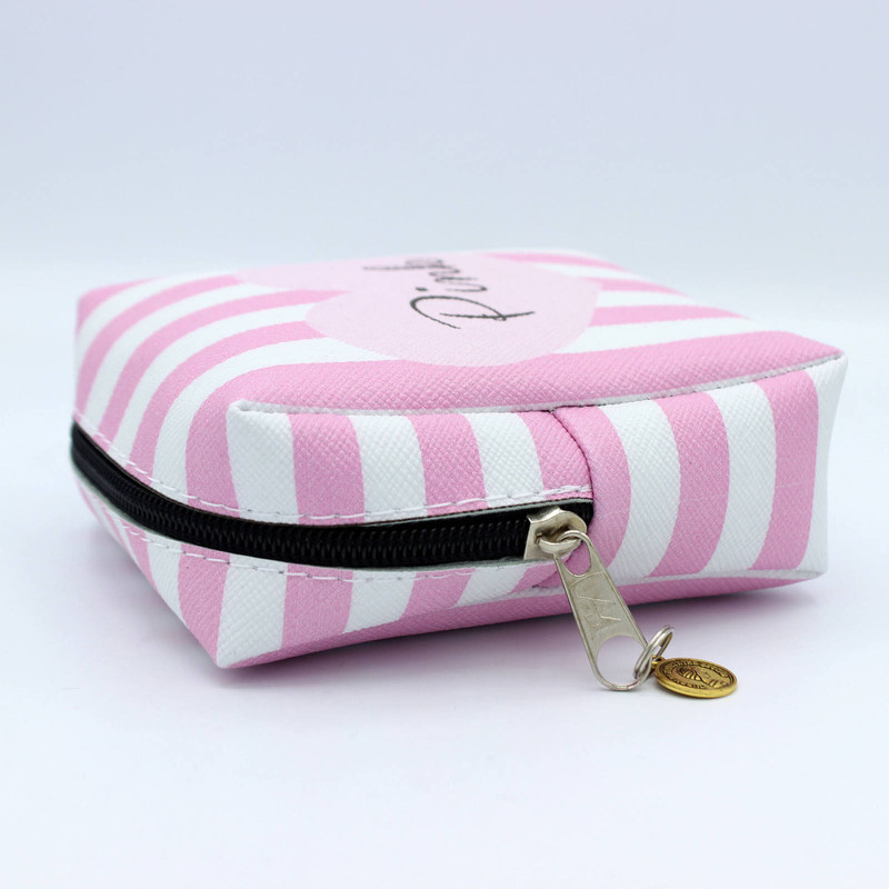 کیف لوازم آرایش زنانه طرح پینک راه راه مدل CB-014