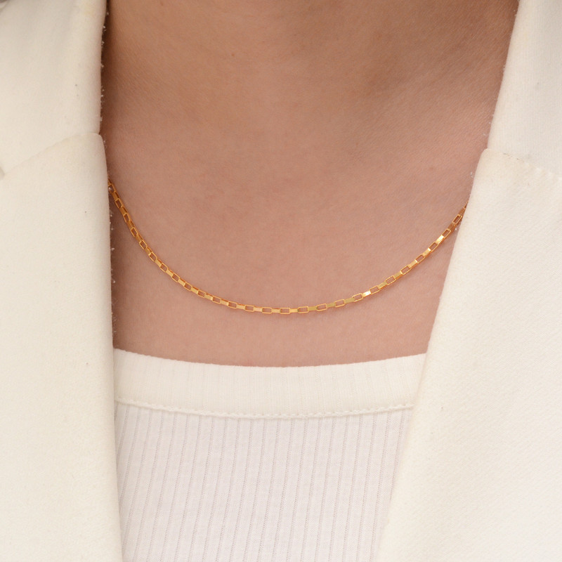 زنجیر طلا 18 عیار زنانه طلای مستجابی مدل آجری  کد 50