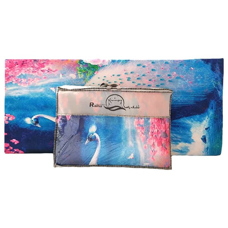 تشک مهمان راما مدل لوکس طرح طاووس کد 24 یک نفره سایز 90×190 سانتی متر بسته ۲ عددی