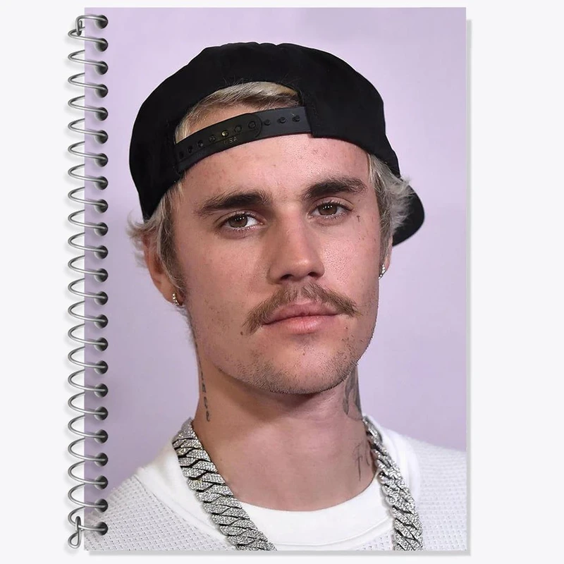 دفتر زبان 50 برگ خندالو مدل سه خط طرح جاستین بیبر Justin Bieber کد 2693