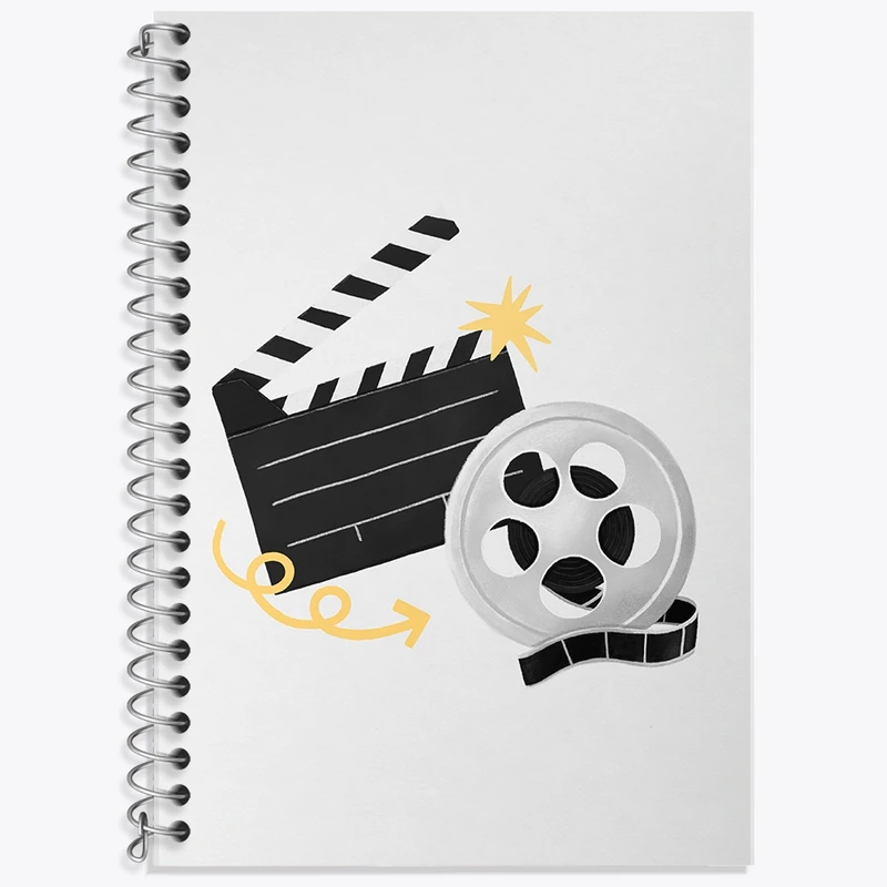 دفتر زبان 50 برگ خندالو مدل دو خط طرح فیلم (Film) کد F2554