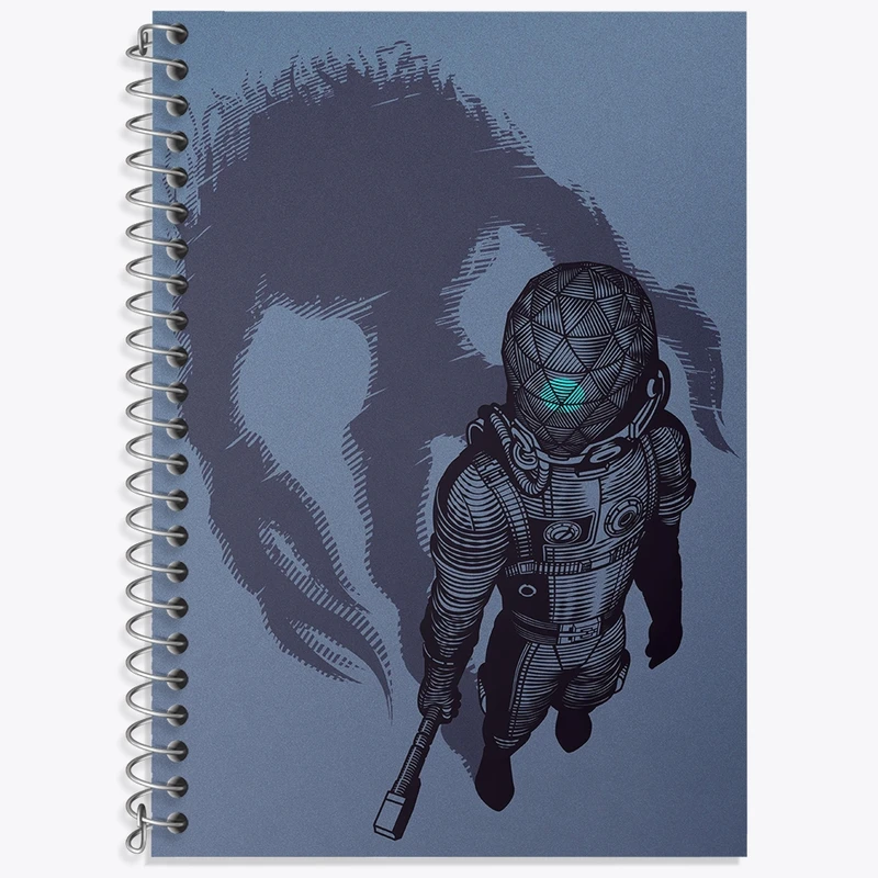 دفتر زبان 50 برگ خندالو مدل سه خط طرح بازی دد اسپیس (Dead Space) کد 35011