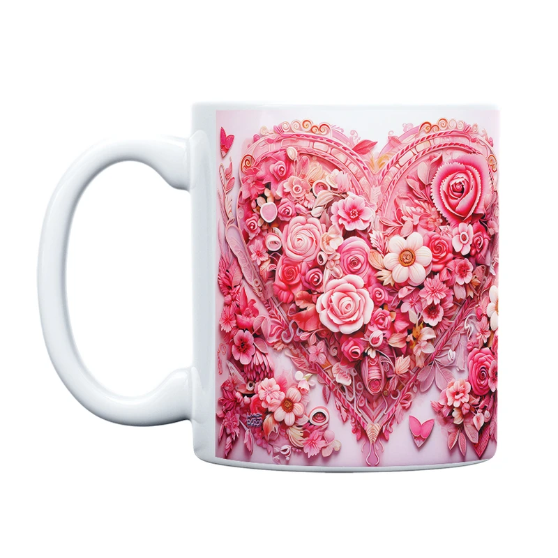 ماگ حس آمیزی طرح روز عشق مدل قلب زیبا کد 7