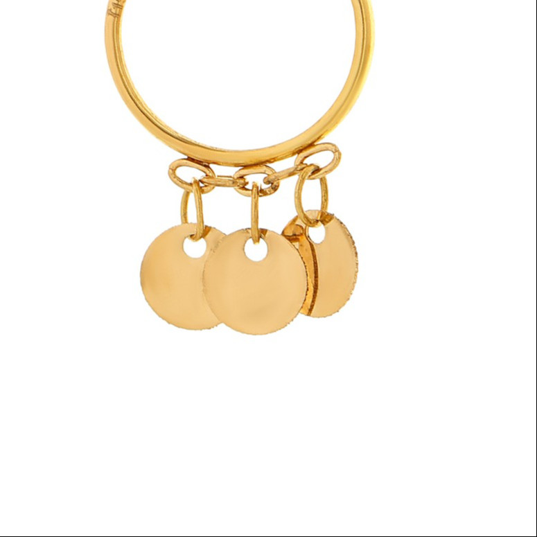 گوشواره حلقه‌ای طلا 18 عیار زنانه هور گالری مدل پولک 3 کد RCE705 - 3
