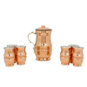 ست 7 پارچه پارچ و لیوان مسی مدل زنجان کد za97052000