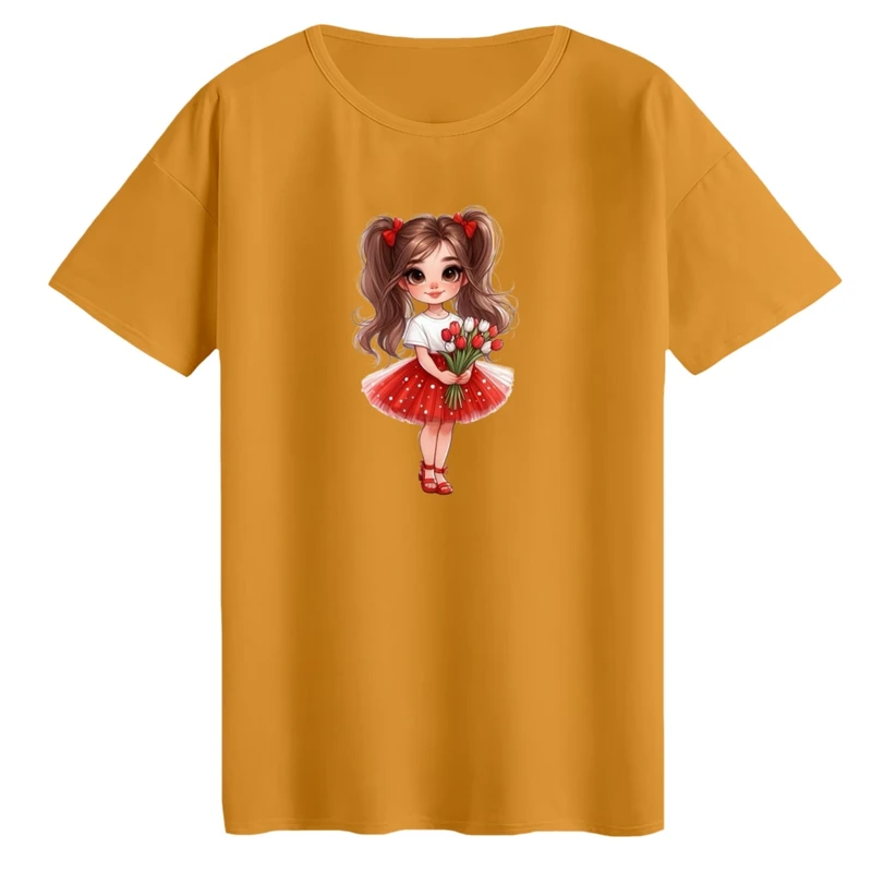 تی‌شرت لانگ آستین کوتاه زنانه مدل دخترک کد1