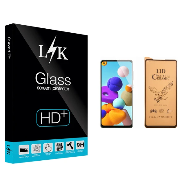 محافظ صفحه نمایش سرامیکی ال کی مدل +LITE مناسب برای گوشی موبایل سامسونگ Galaxy A21s
