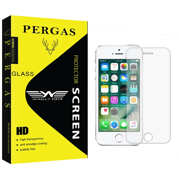 محافظ صفحه نمایش وایلی نایس مدل Pergas Glass مناسب برای گوشی موبایل اپل iPhone 5s