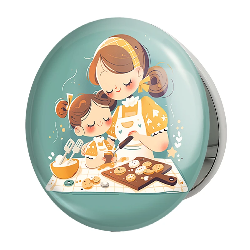 آینه جیبی خندالو طرح کیک و شیرینی پزی مدل تاشو کد 36664