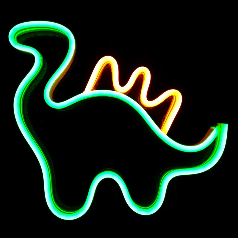 چراغ دیواری مدل نئونی دایناسور کد 2522colorful به همراه کلید کنترلر