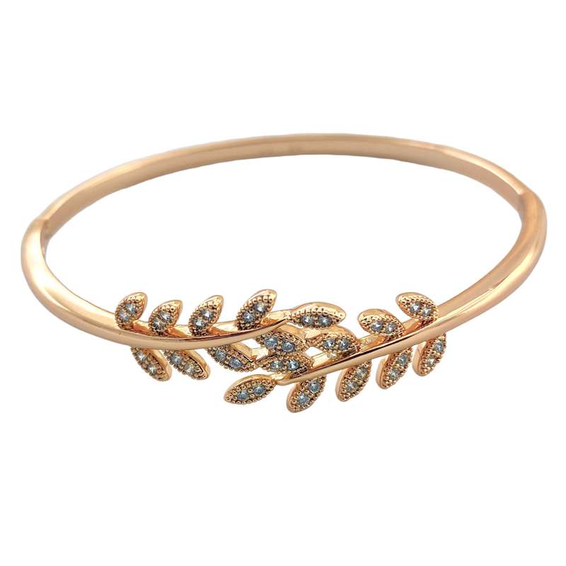 دستبند النگویی زنانه ژوپینگ مدل برگ کد B4039