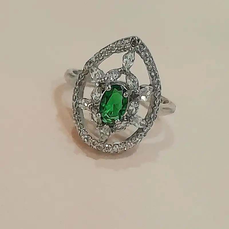 انگشتر نقره زنانه مدل جواهر JW5085