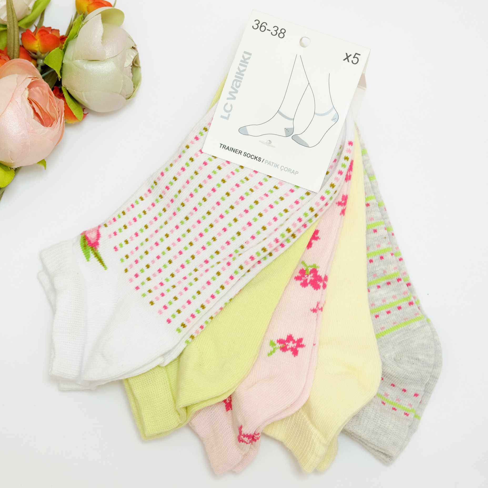 جوراب زنانه ال سی وایکیکی مدل S2CV34Z8 بسته 5 عددی