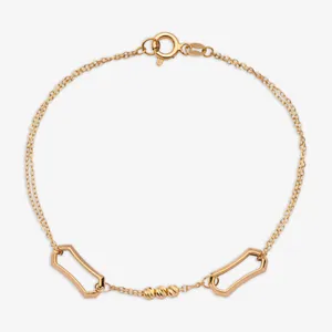 دستبند زنجیری طلا 18 عیار زنانه گلدم مدل B447009