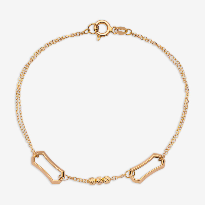 دستبند زنجیری طلا 18 عیار زنانه گلدم مدل B447009