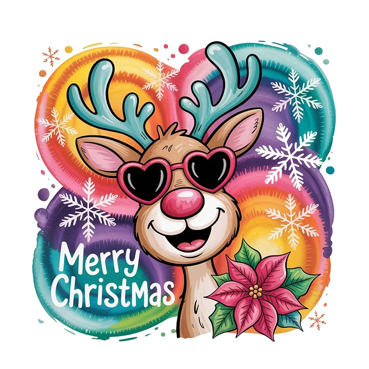 استیکر پارچه و لباس پاد آفرین مدل کریسمس بابانوئل کاج گوزن آدم برفی کد S2923