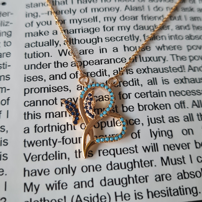 گردنبند دخترانه وای اس ایکس مدل پروانه و قلب