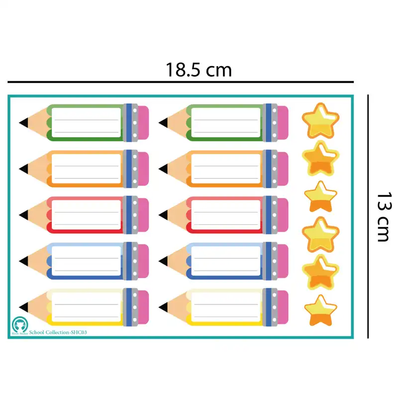 برچسب میو استیکر مدل نام و نام خانوادگی کالکشن مدرسه کد SHC03