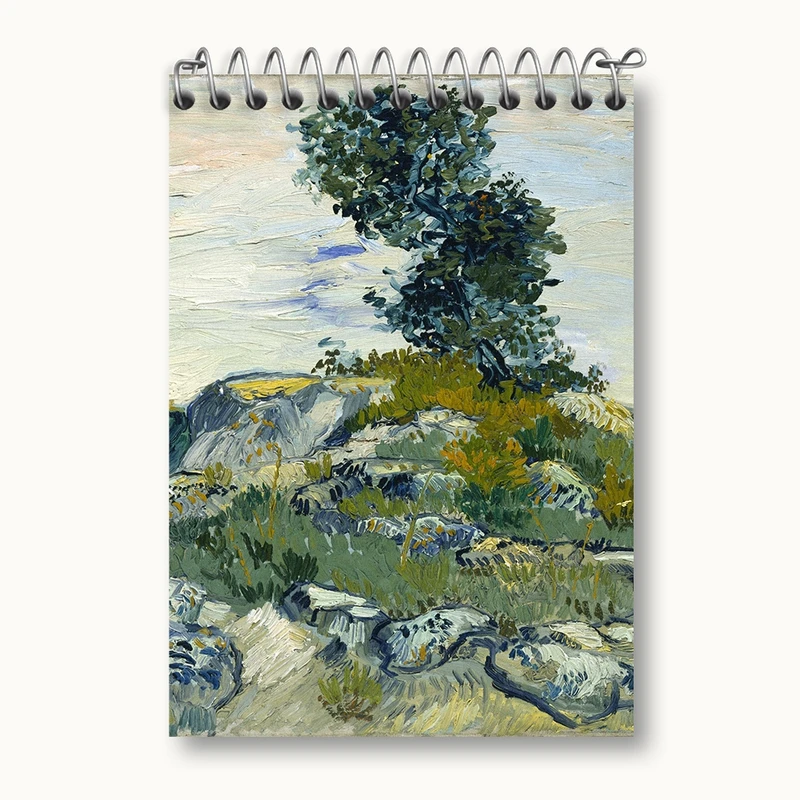 دفتر یادداشت 50 برگ خندالو مدل صخره ها ونسان ونگوگ (Van Gogh) کد 36805