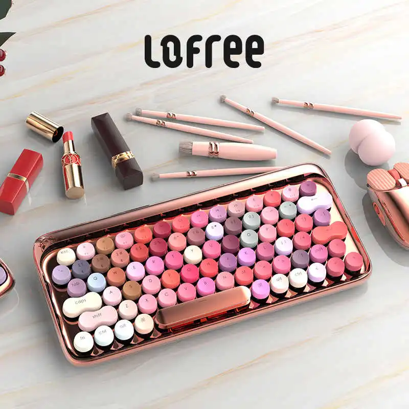 کیبورد و ماوس بی سیم لوفری مدل DOT EH112S Lipstick