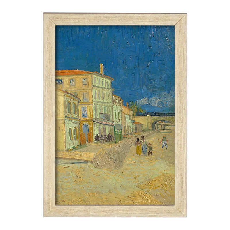 تابلو خندالو مدل نقاشی خانه زرد رنگ اثر ونسان ونگوگ کد 25478