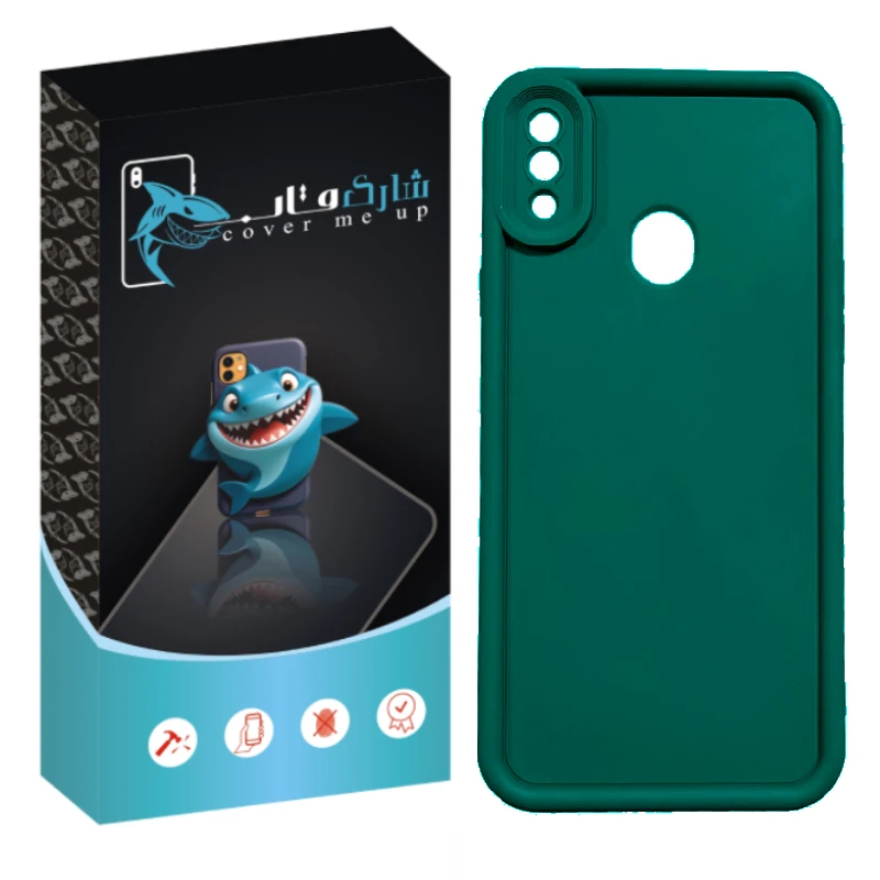 کاور شارک قاب مدل سیلیکونی سولید مناسب برای گوشی موبایل سامسونگ Galaxy A20