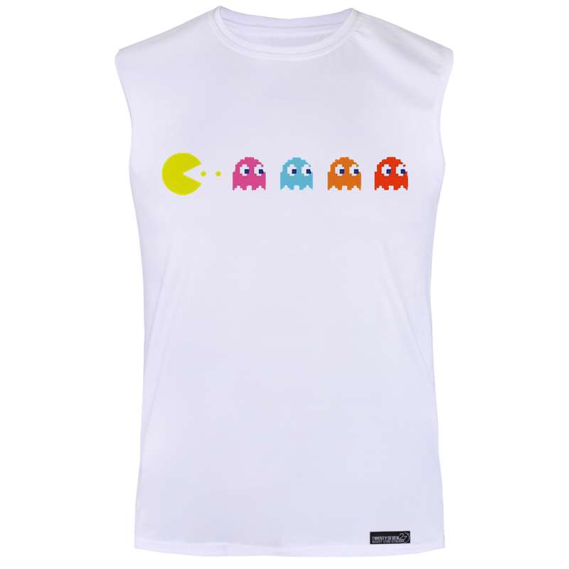 تاپ مردانه 27 مدل PAC MAN کد KV55 رنگ سفید 
