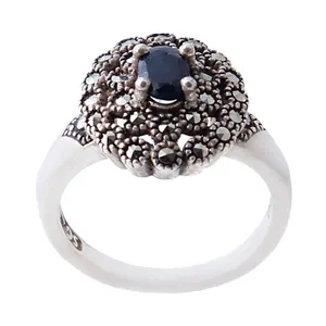 انگشتر نقره زنانه بازرگانی میلادی مدل یاقوت کد AW_474