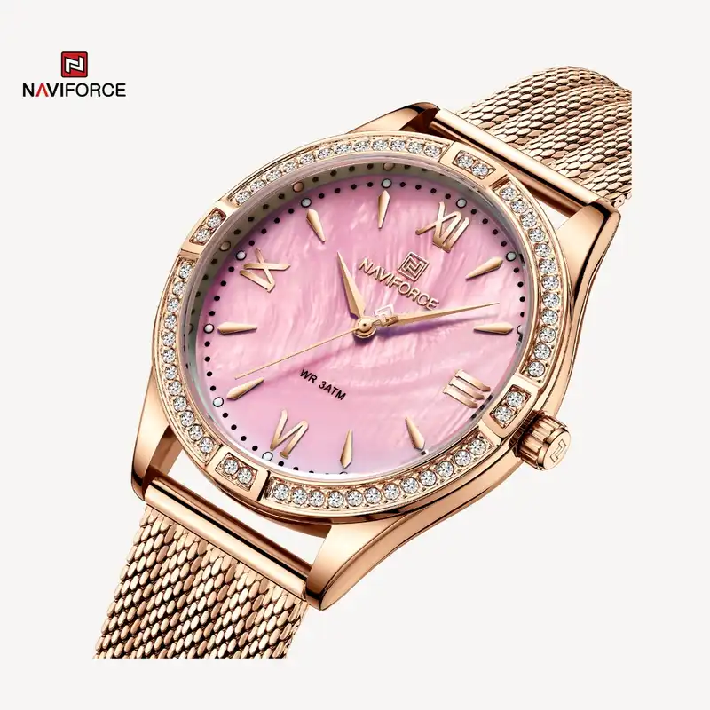 ساعت مچی عقربه ای زنانه نیوی فورس مدل NF5028نگین