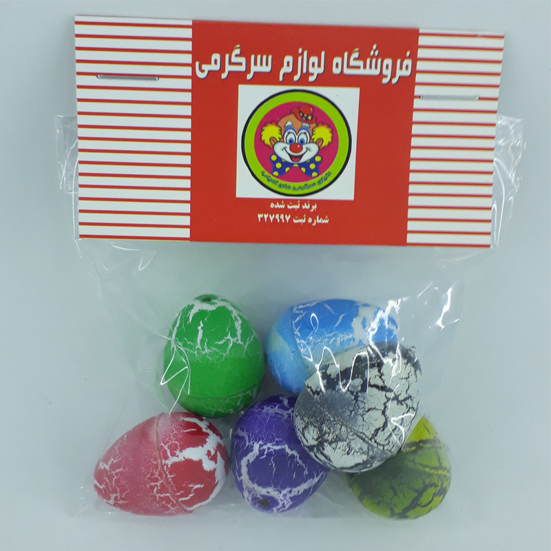 اسباب بازی شانسی دنیای سرگرمی های کمیاب طرح تخم دایناسور مدل DSK-A4330 بسته 6 عددی