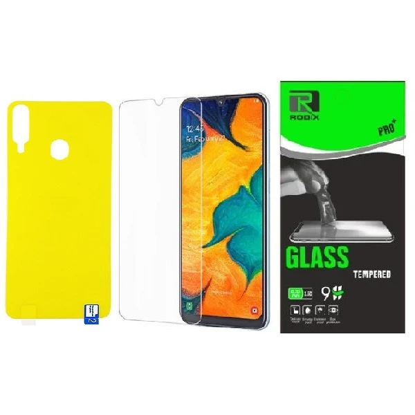 محافظ صفحه نمایش روبیکس مدل SA-A20s مناسب برای گوشی موبایل سامسونگ Galaxy A20s به همراه محافظ پشت گوشی