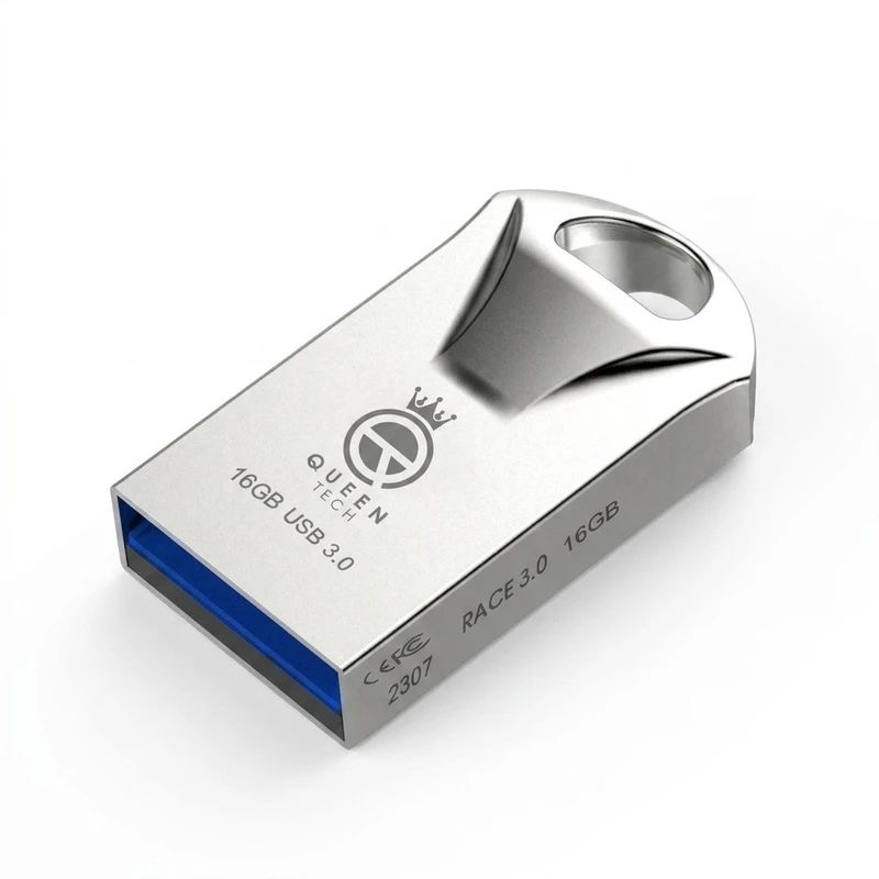 فلش مموری کوئین تک مدل race ظرفیت 16 گیگابایت usb3.1 سرعت خواندن 100 مگابایت بر ثانیه، سرعت نوشتن 30 مگابایت بر ثانیه، مقاوم در برابر آب، ضربه، شوک، گرد و غبار، ضد خش و اثر انگشت