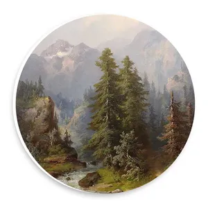  دیوارکوب طرح نقاشی دریاچه کوهستانی مدل wtb1088