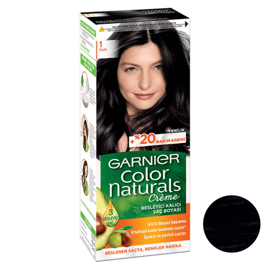 کیت رنگ مو گارنیه مدل Color Naturals شماره 1.0 حجم 40 میلی لیتر رنگ مشکی